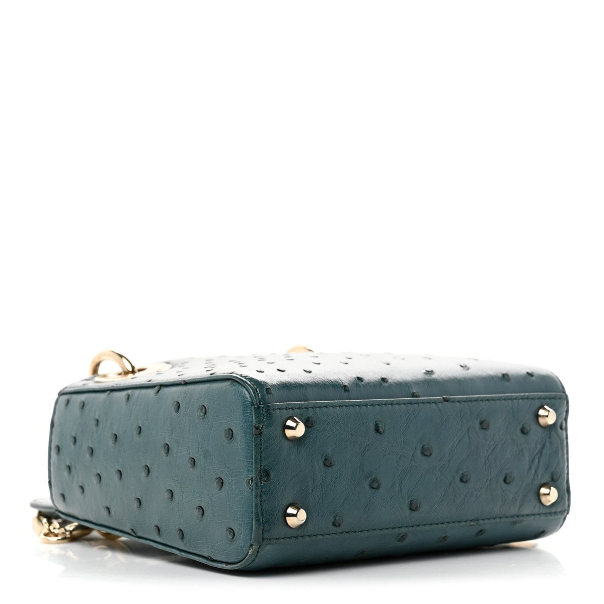 Ostrich Mini Lady Dior Blue