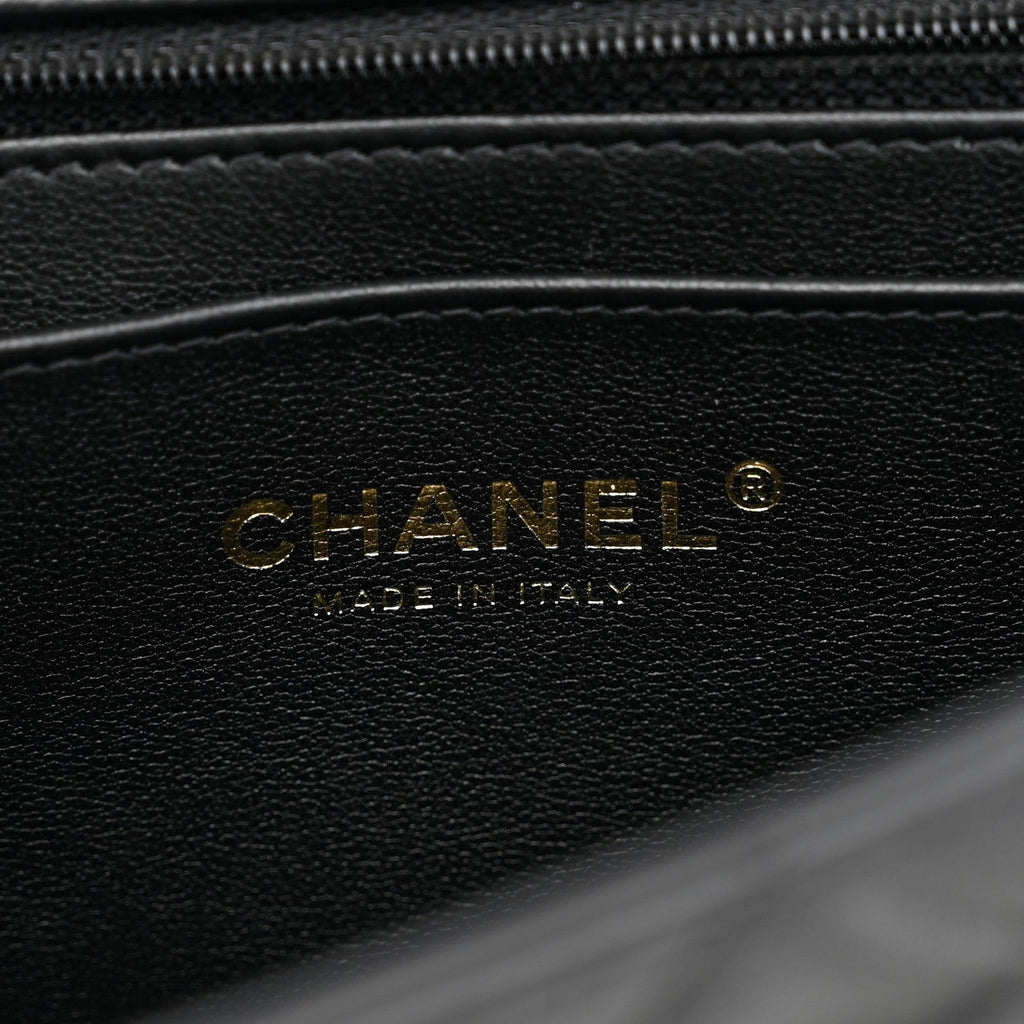 Lambskin Quilted Mini Rectangular Flap Black