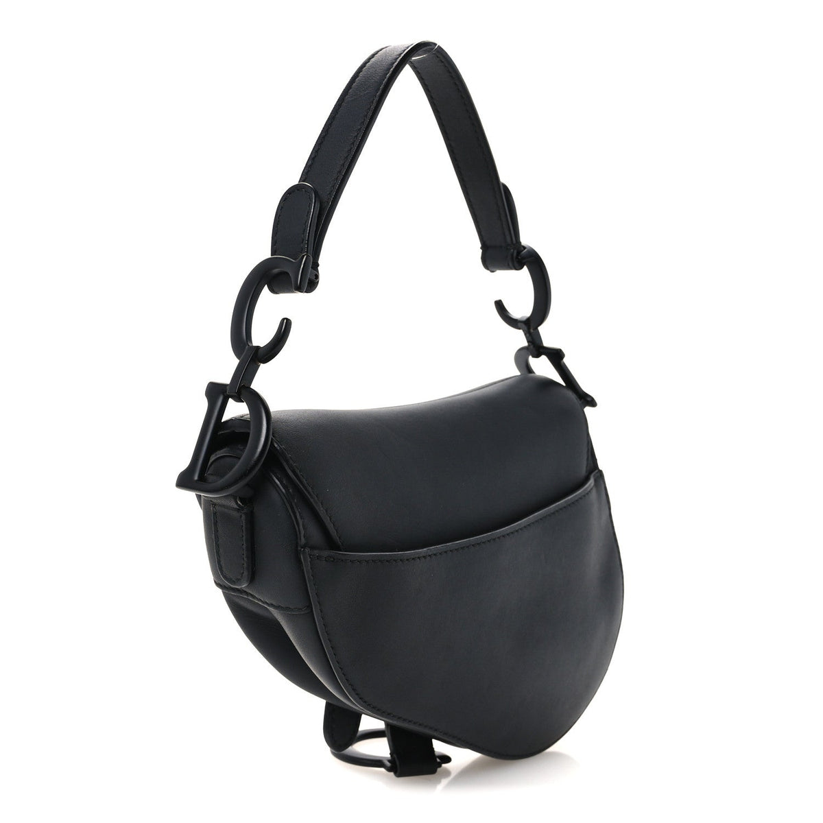 Ultra Matte Calfskin Mini Saddle Bag Black