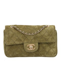 Suede Calfskin Mini Souplissimo Flap Khaki