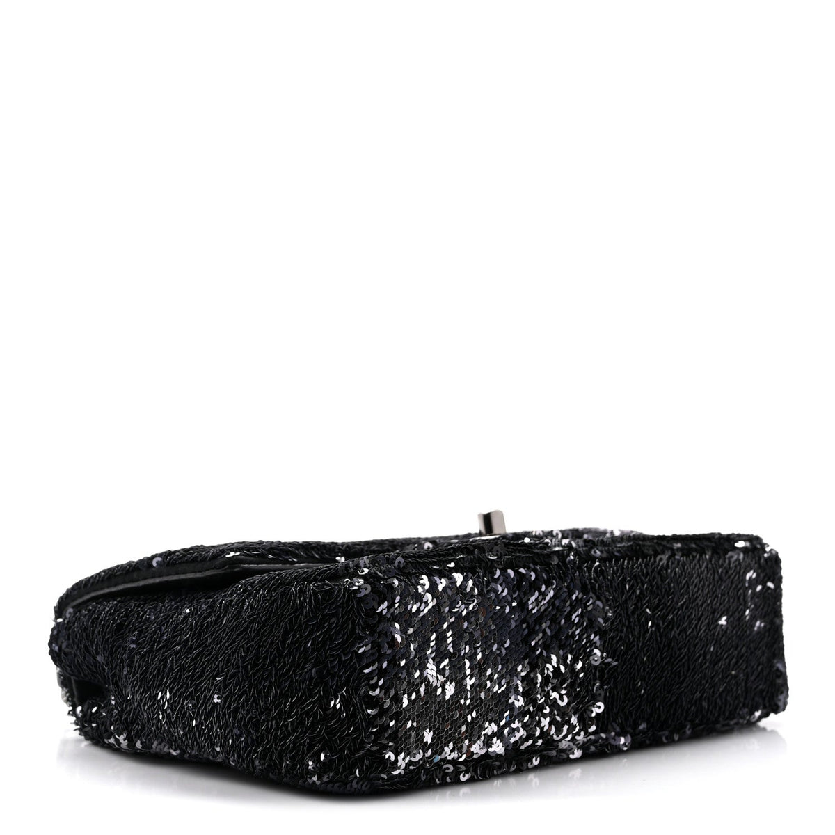 Sequin Quilted Small Single Flap Black