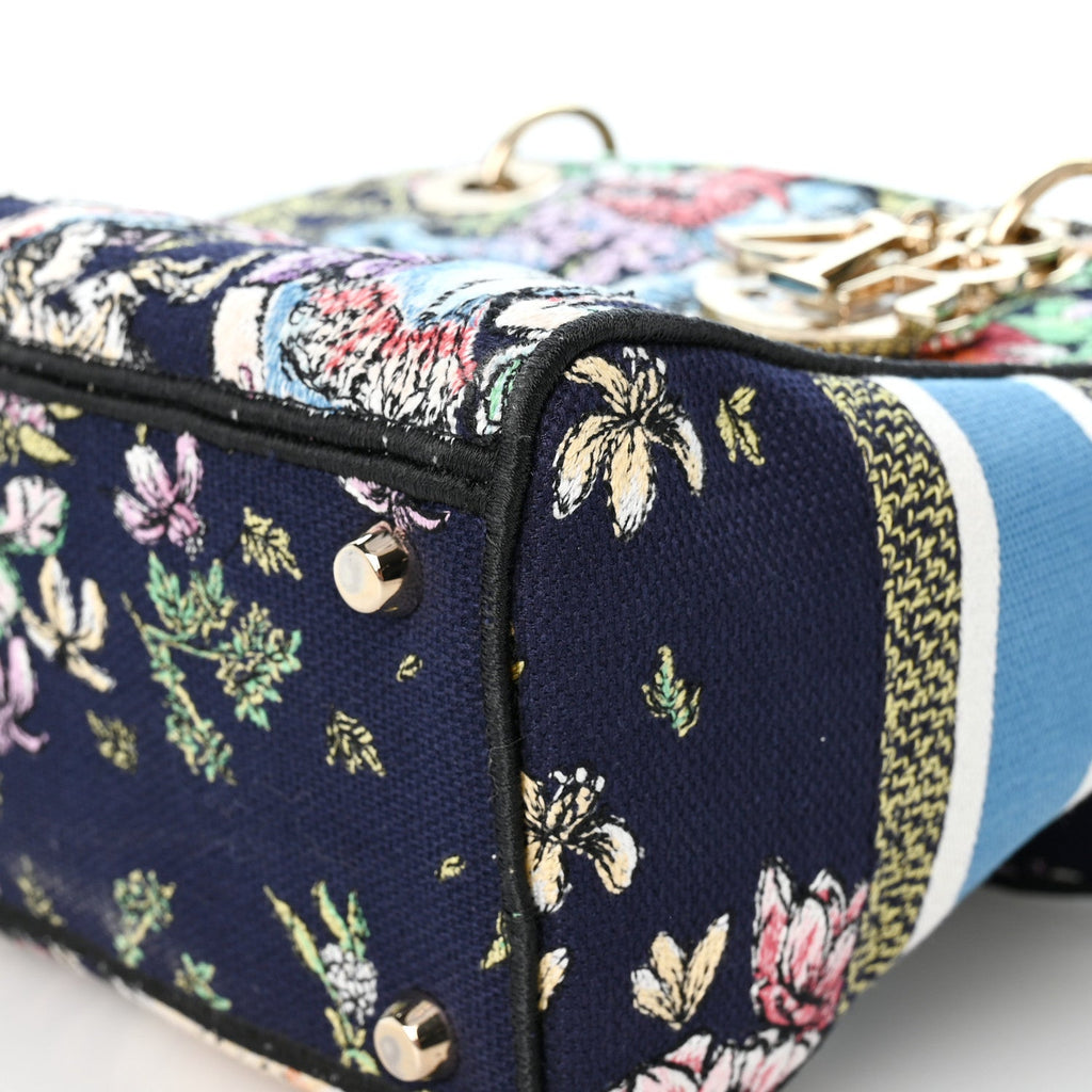 Canvas D-Constellation Embroidered Medium Lady D-Lite Bleu Multicolor
