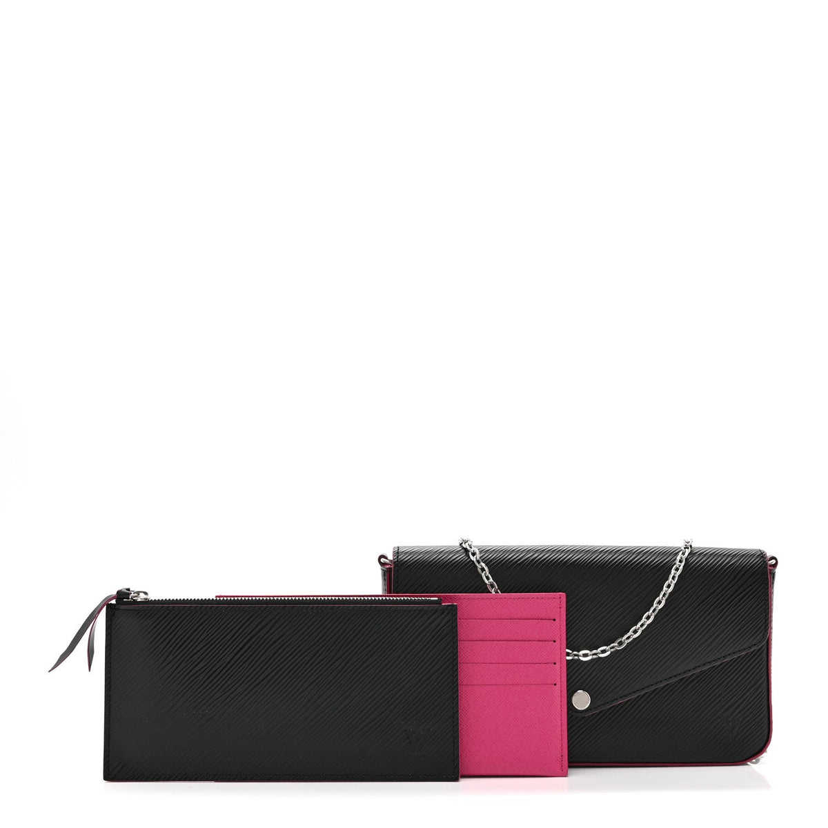 Epi Pochette Felicie Black Hot Pink