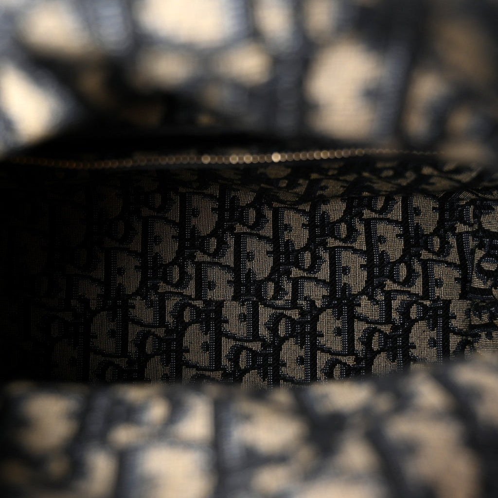 Wicker Oblique Medium Lady Dior Bag Blue