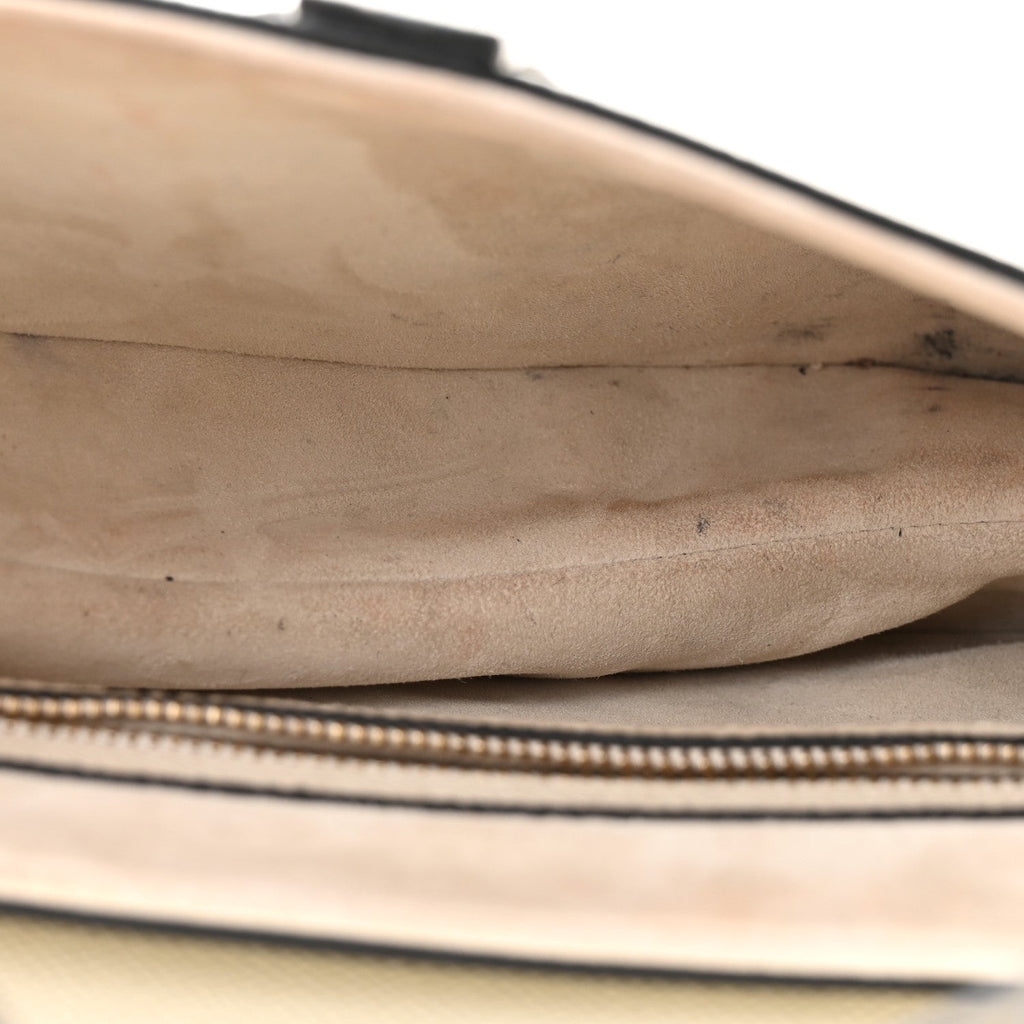 Grained Calfskin Saddle Bag With Strap Latte