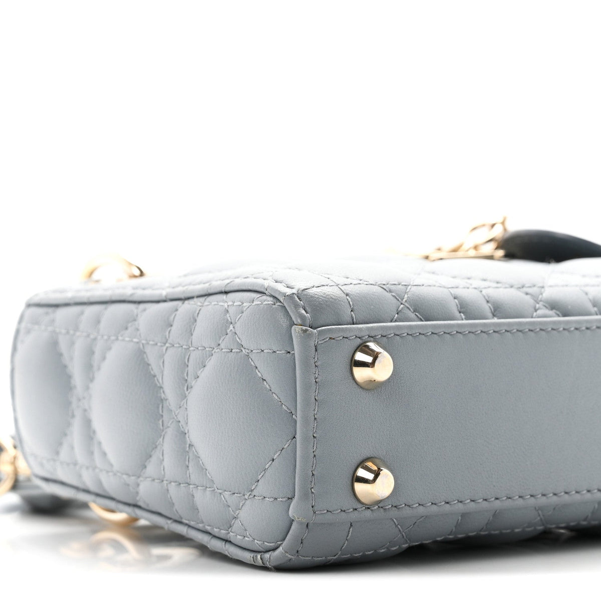 Lambskin Cannage Micro Lady Dior Cloud Blue