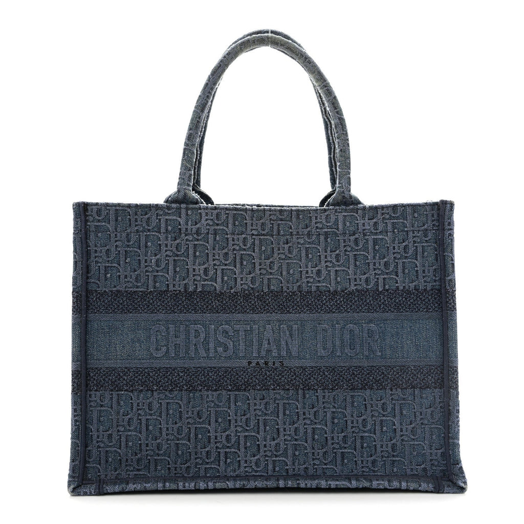 Oblique Denim Medium Book Tote Blue