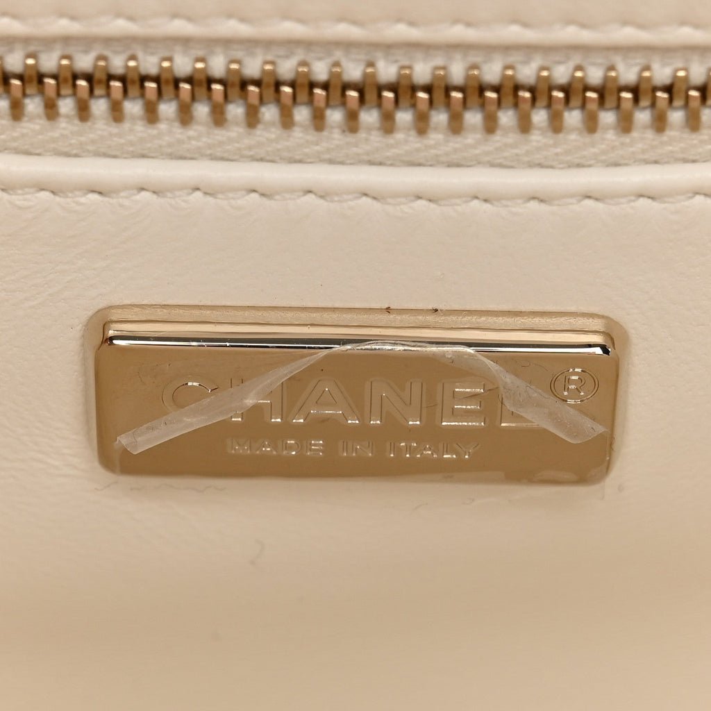 Sequin Nano Kelly Shopper White