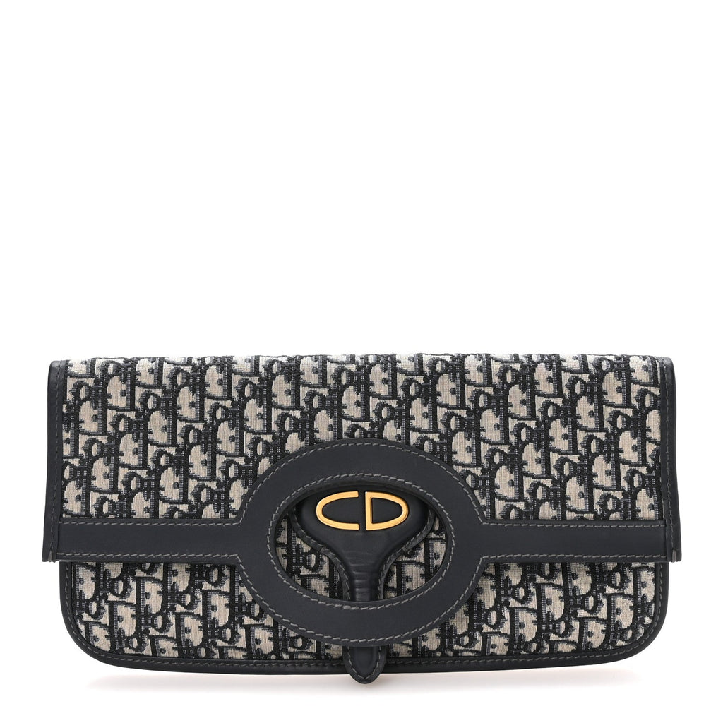 Oblique Fold Over Clutch Blue