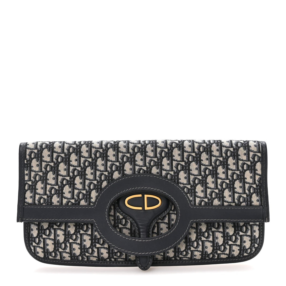 Oblique Fold Over Clutch Blue