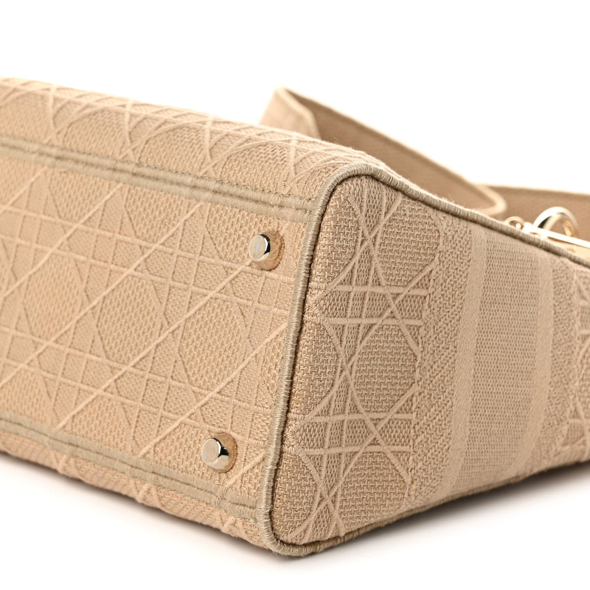 Canvas Embroidered Cannage Medium Lady D-Lite Beige