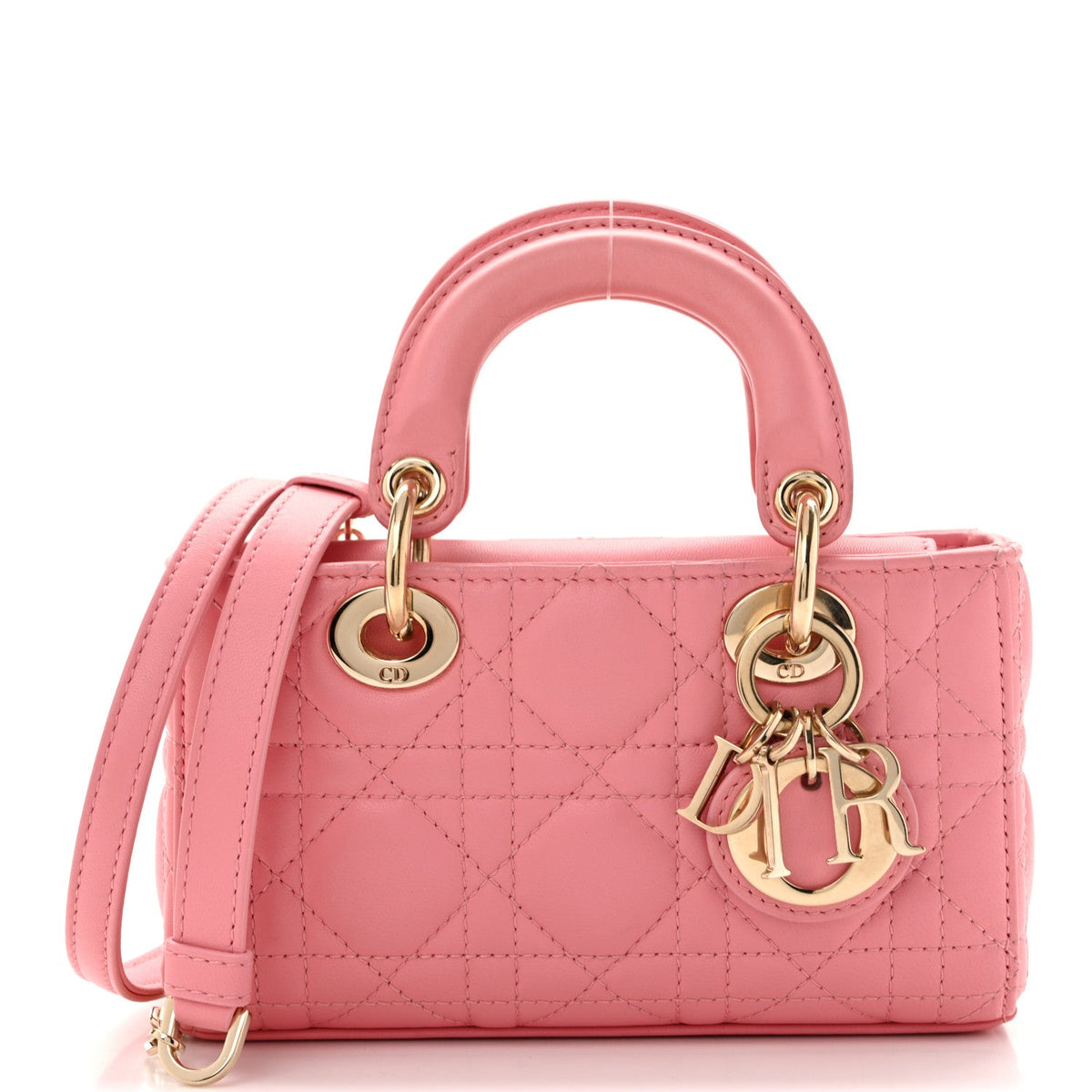 Lambskin Cannage Micro Lady D-Joy Pink