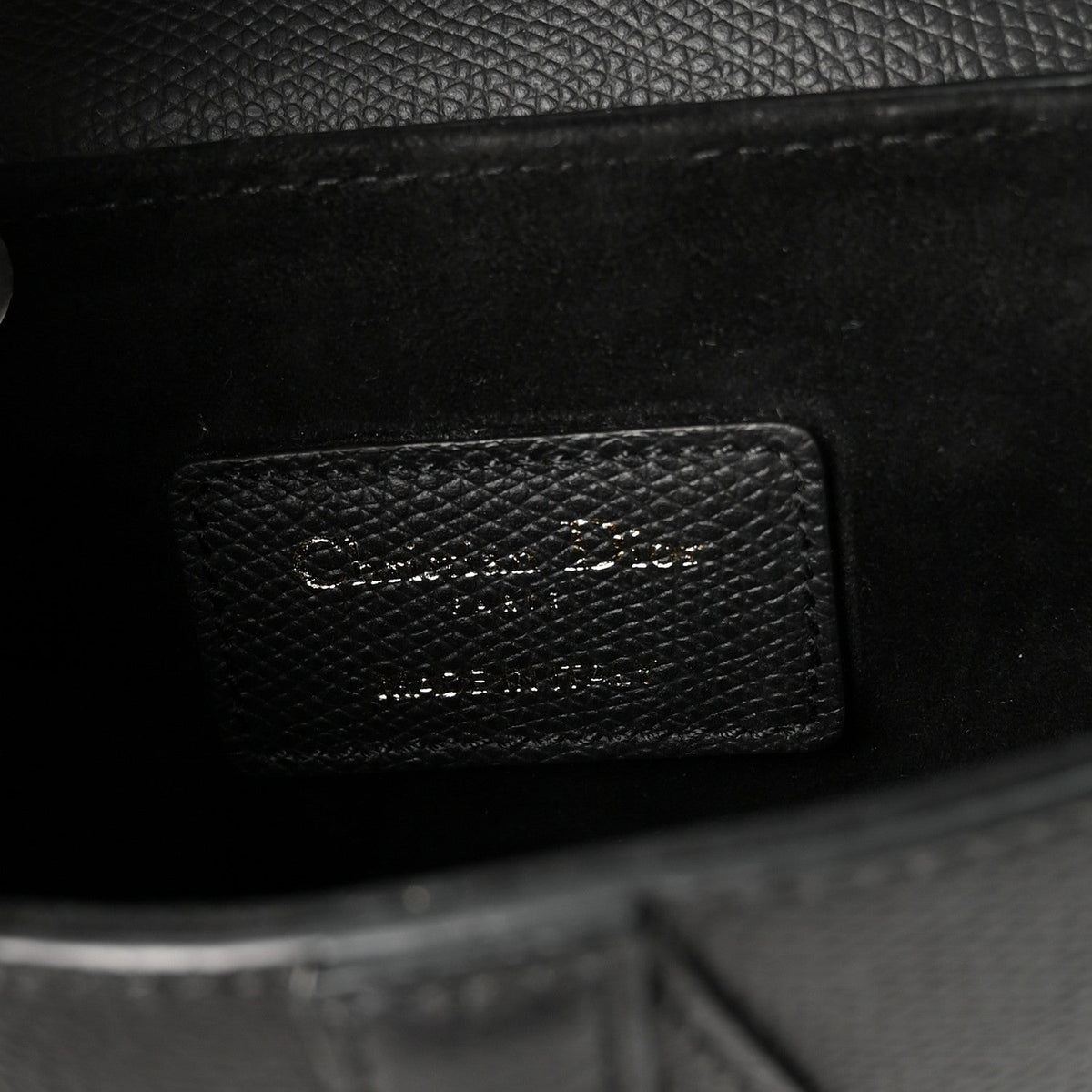 Grained Calfskin Mini Saddle Bag Black