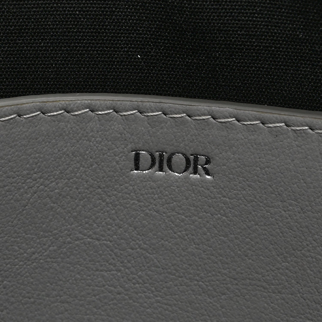 Coated Canvas CD Diamond Pouch Grey