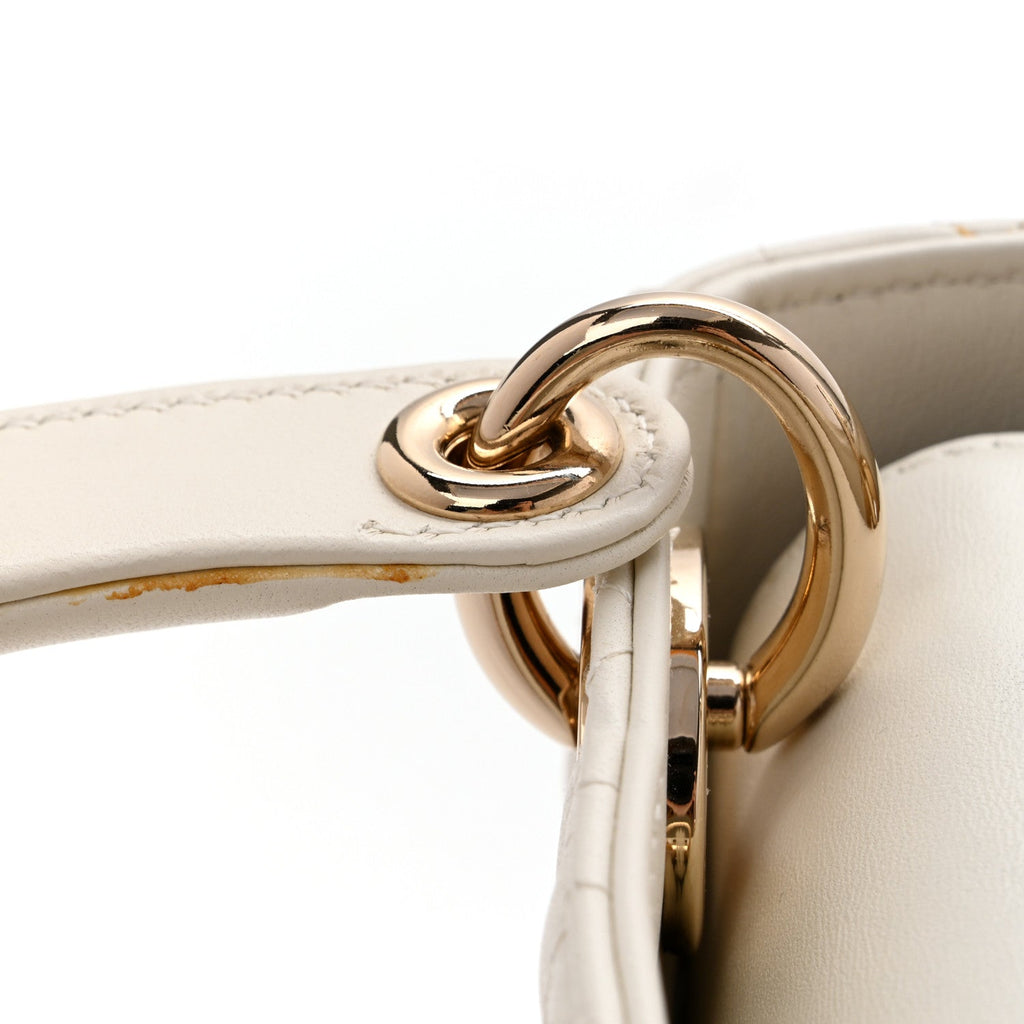 Calfskin Cannage Dioramour Mini Lady Dior White