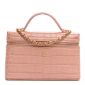 Calfskin Crocodile Embossed Crococo Exoticoco Vanity With Chain Light Pink