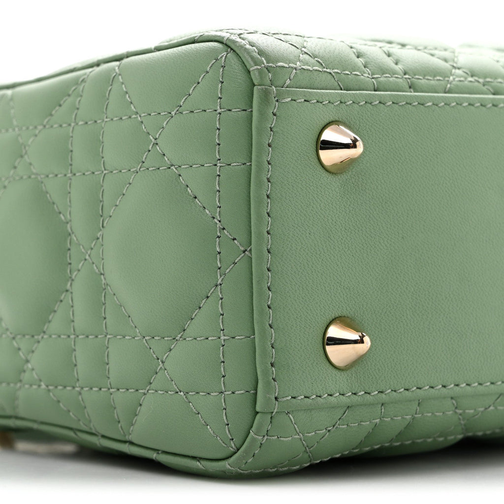 Lambskin Cannage Small My ABCDior Lady Dior Cedar Green