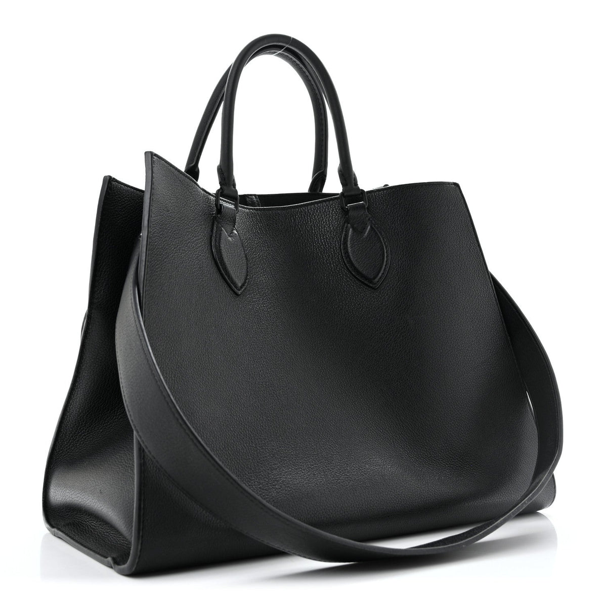 Soft Calfskin Lockme Tote MM Black