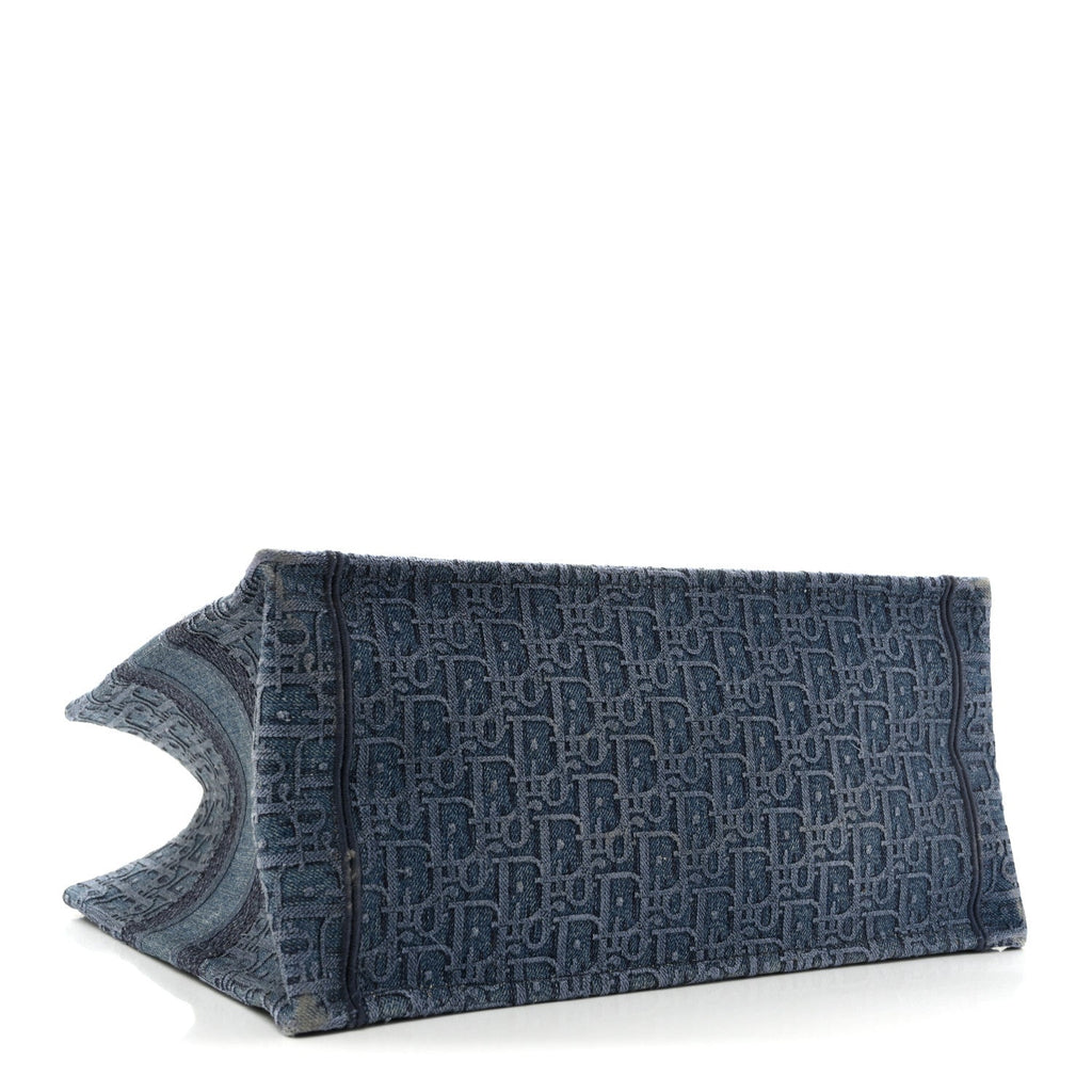 Oblique Denim Medium Book Tote Blue