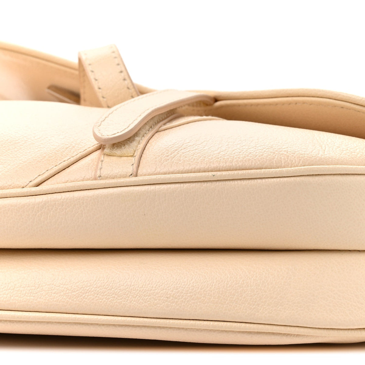 Grained Calfskin Saddle Bag Beige