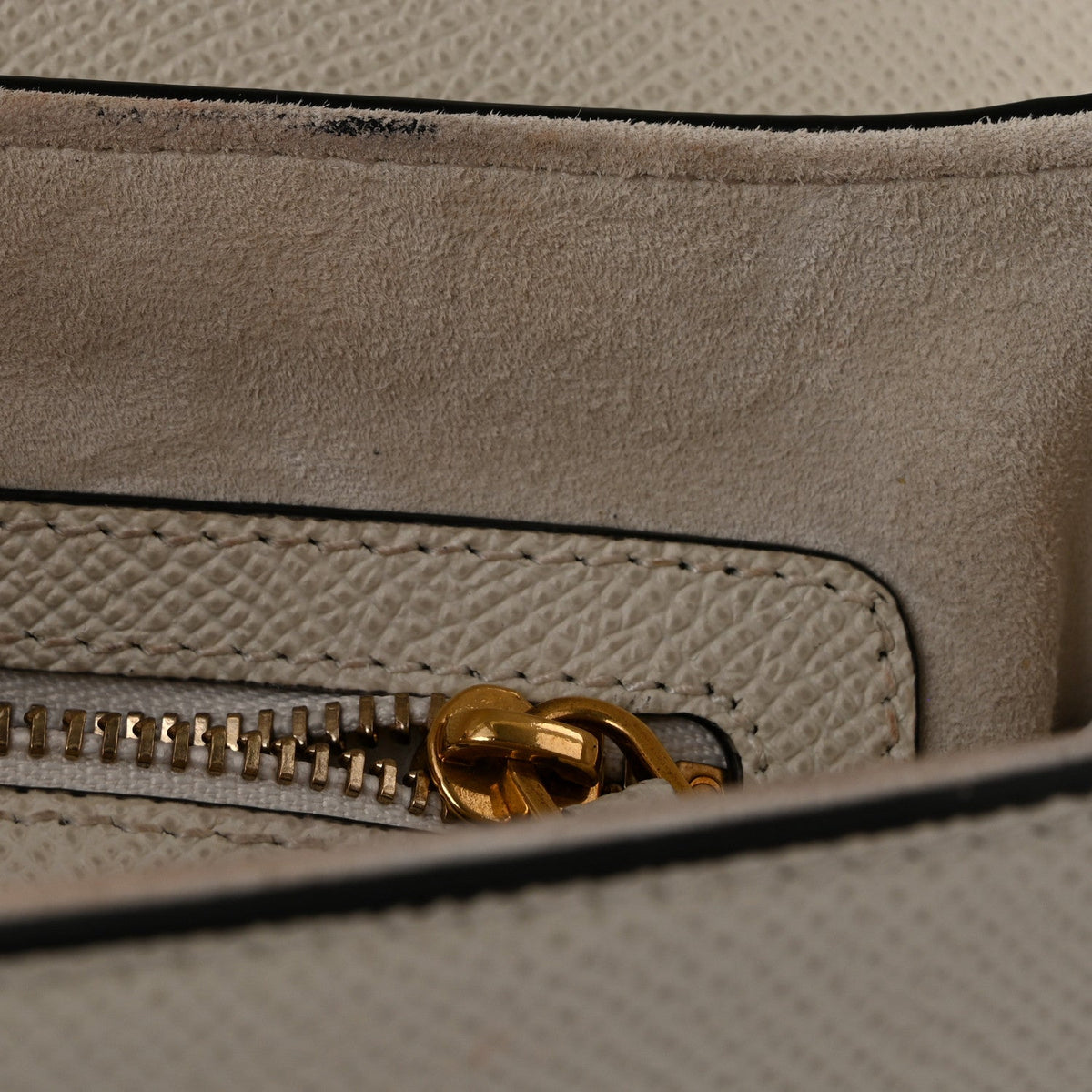 Grained Calfskin Saddle Bag With Strap Latte