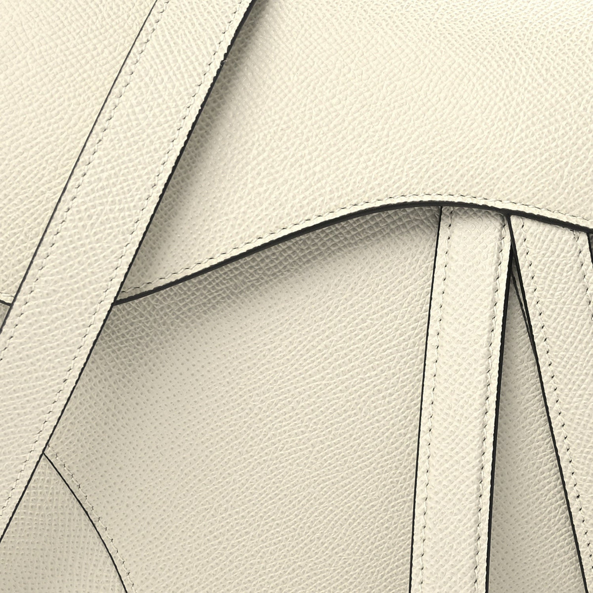Grained Calfskin Saddle Bag With Strap Latte