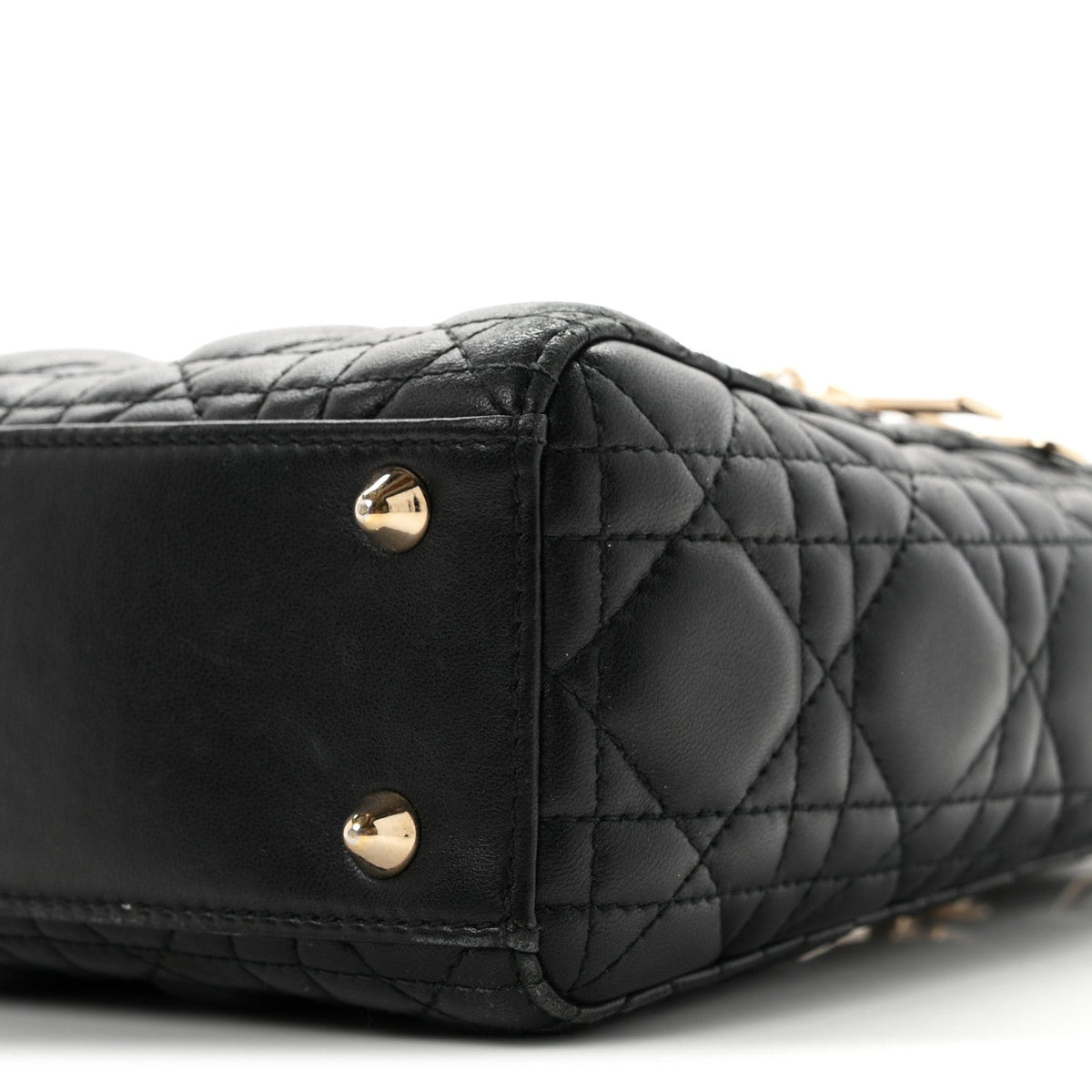 Lambskin Cannage Small Lucky Badges My Lady Dior Black
