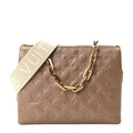 Lambskin Embossed Monogram Coussin PM Taupe
