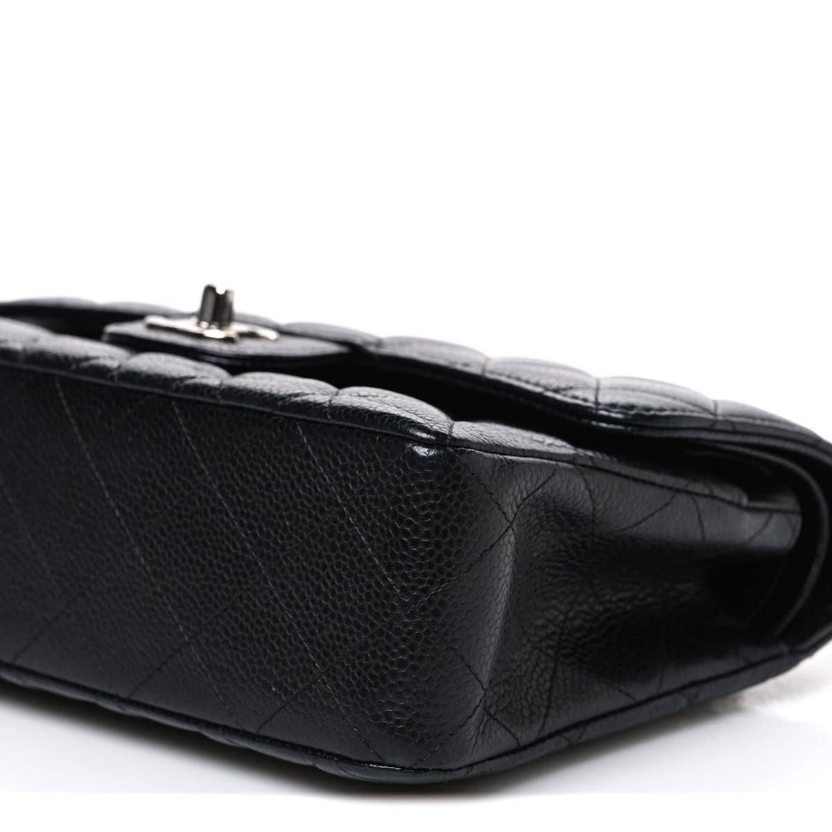 Caviar Quilted Small Double Flap Black