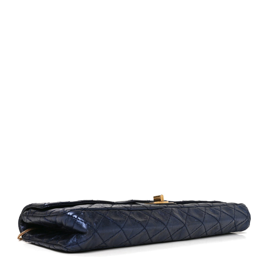 Metallic Calfskin 2.55 Reissue East West Clutch Blue
