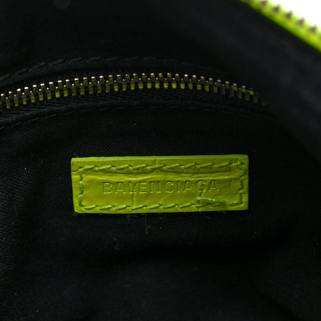 Extra Supple Calfskin Crocodile Embossed Neo Classic Hardware Hobo XS Flou Yellow