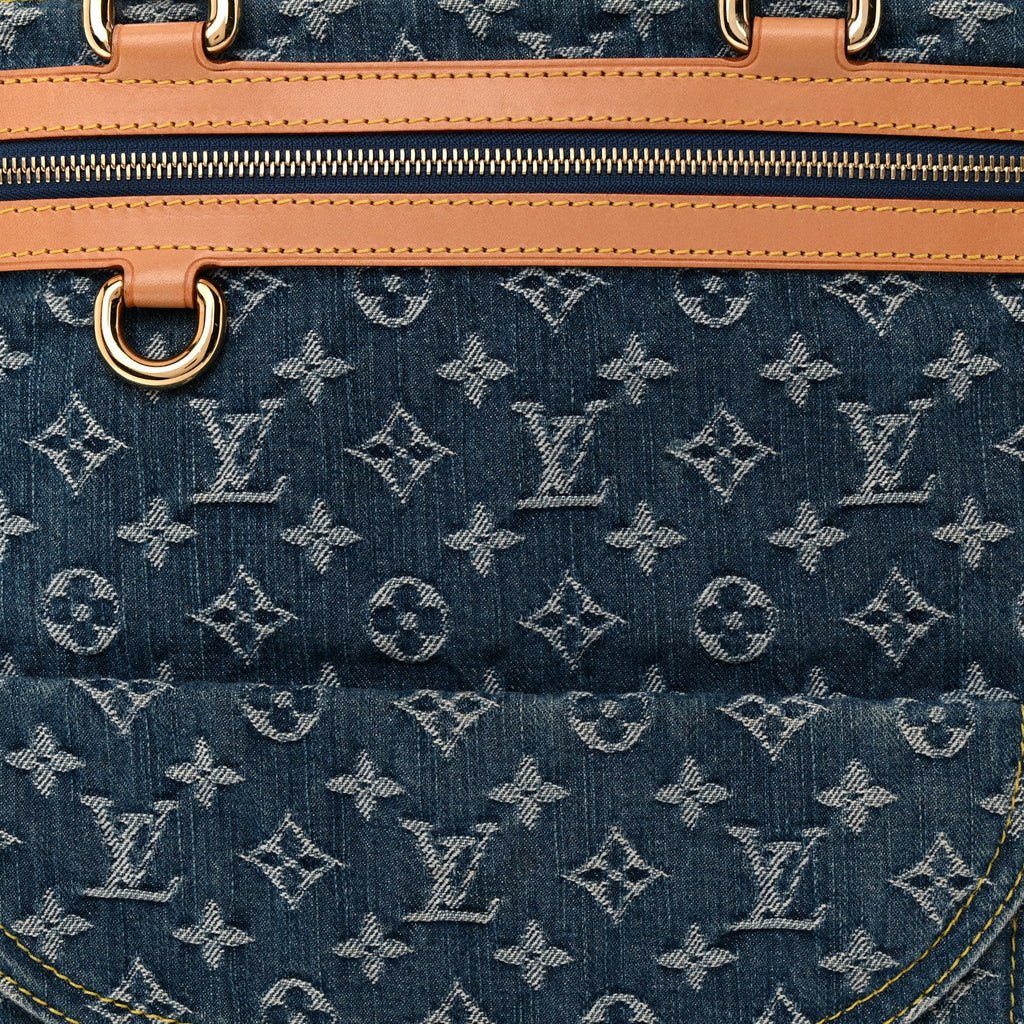 Monogram Denim Sac Plat Blue
