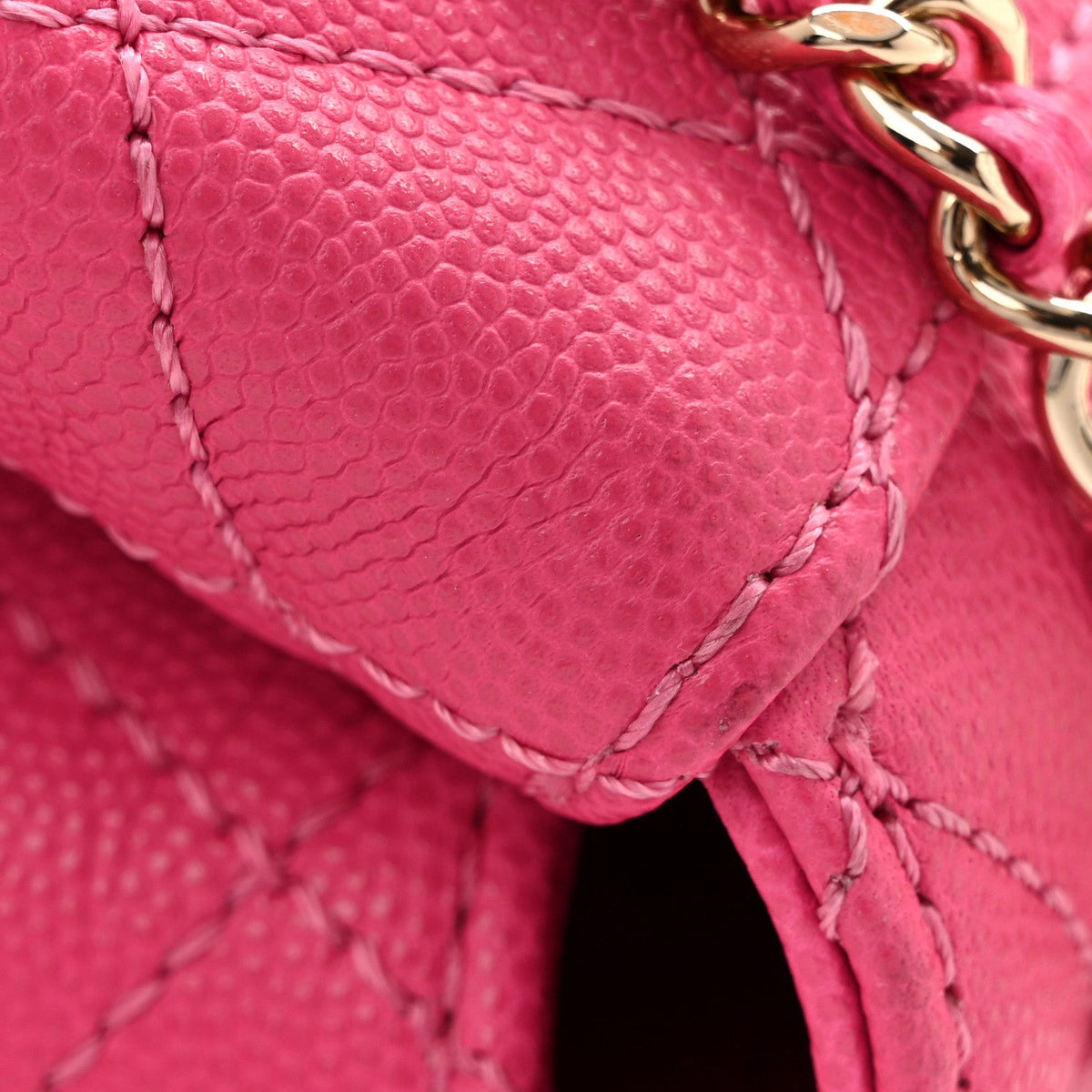 Caviar Quilted Lizard Embossed Extra Mini Coco Handle Flap Pink