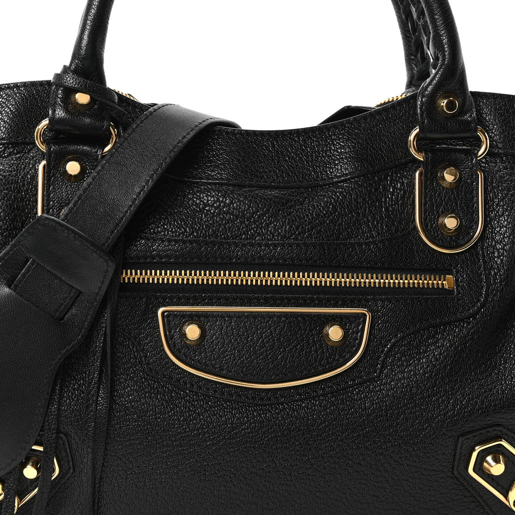 Chevre Gold Metallic Edge Hardware Town Black