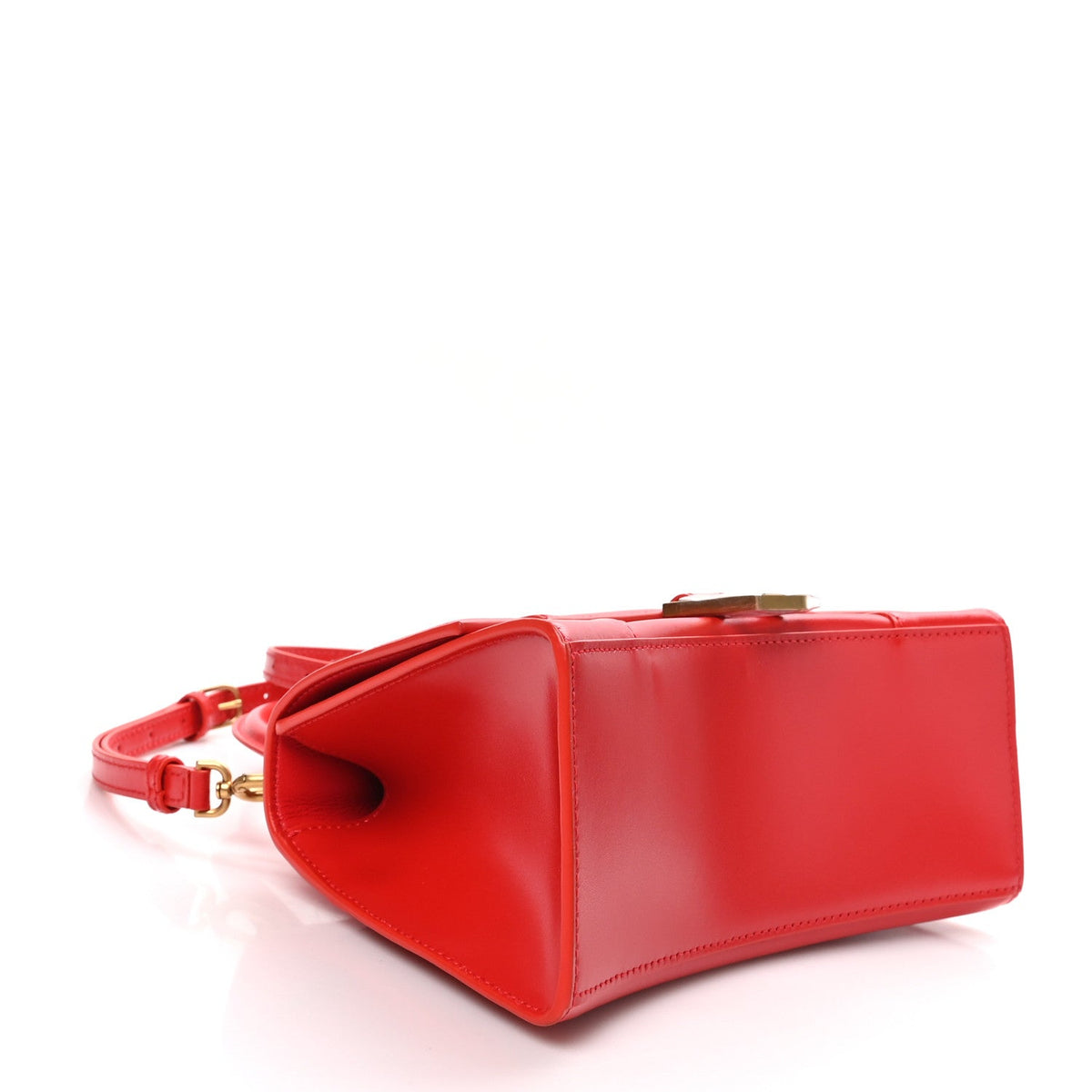 Shiny Box Calfskin Small Hourglass Top Handle Bag Bright Red