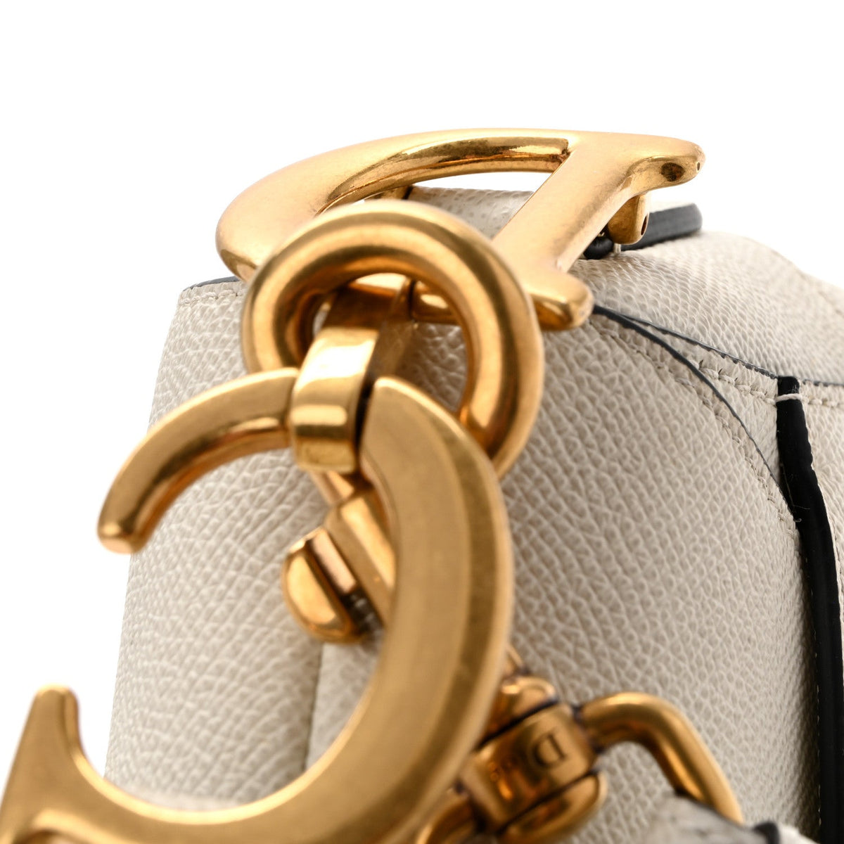 Grained Calfskin Saddle Bag With Strap Latte