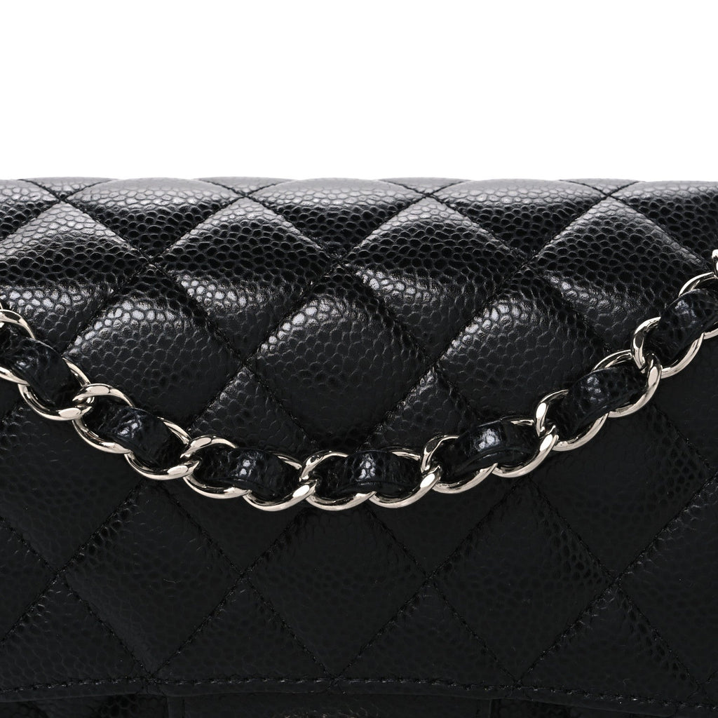 Caviar Quilted Small Double Flap Black