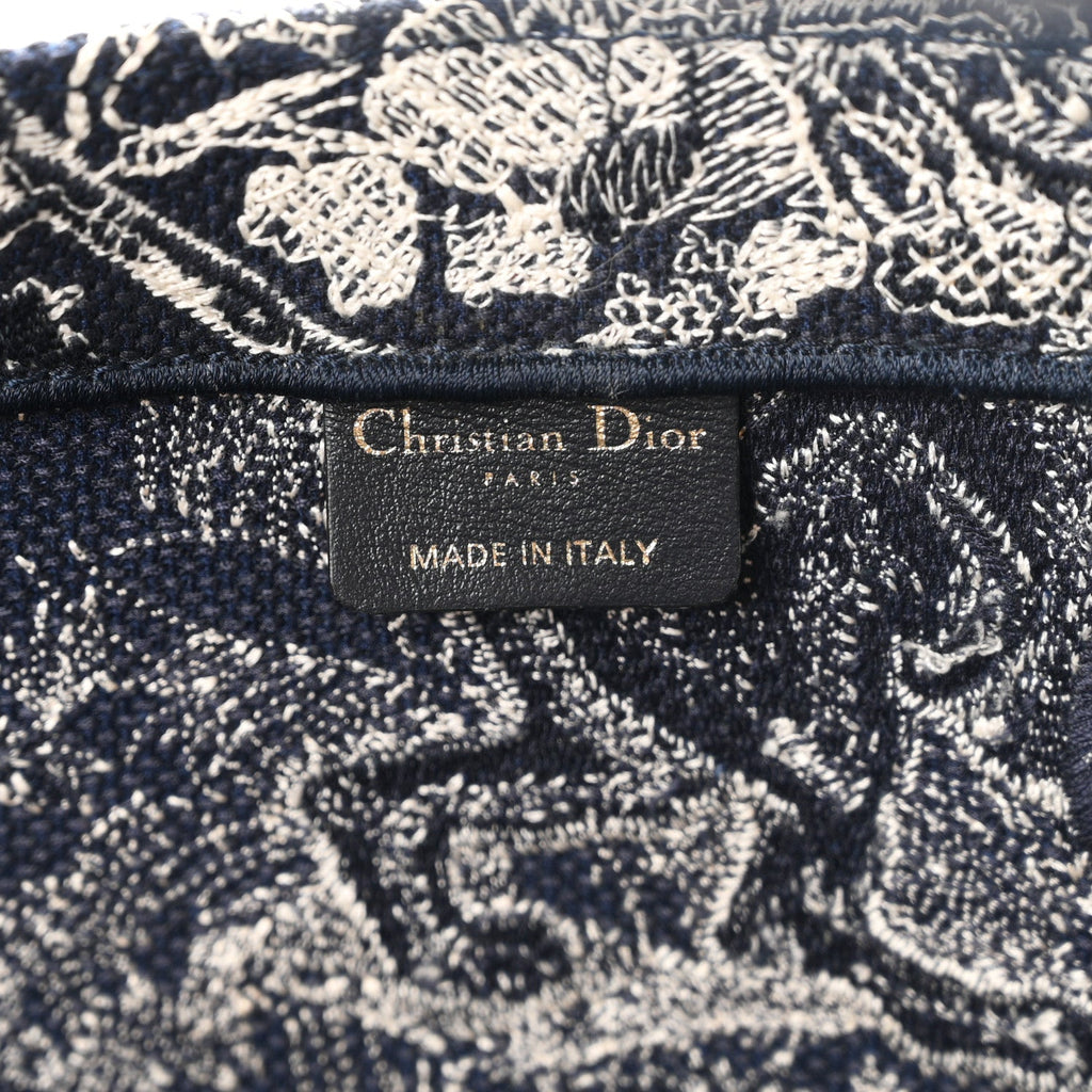 Canvas Embroidered Large Dioriviera Toile De Jouy Reverse Book Tote Blue