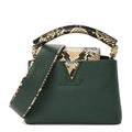 Taurillon Snakeskin Mini Capucines Emeraude Green