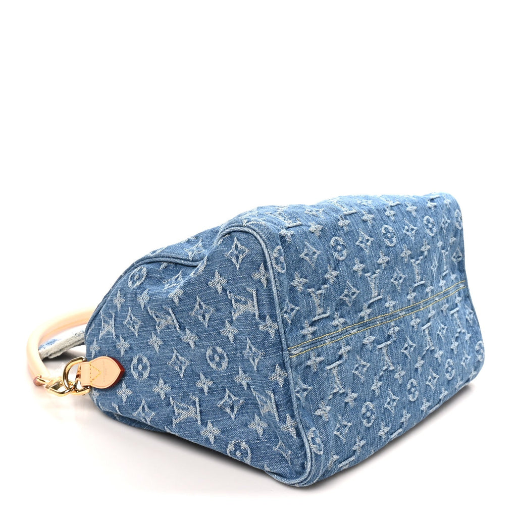 Monogram Denim Speedy Soft 30 Blue