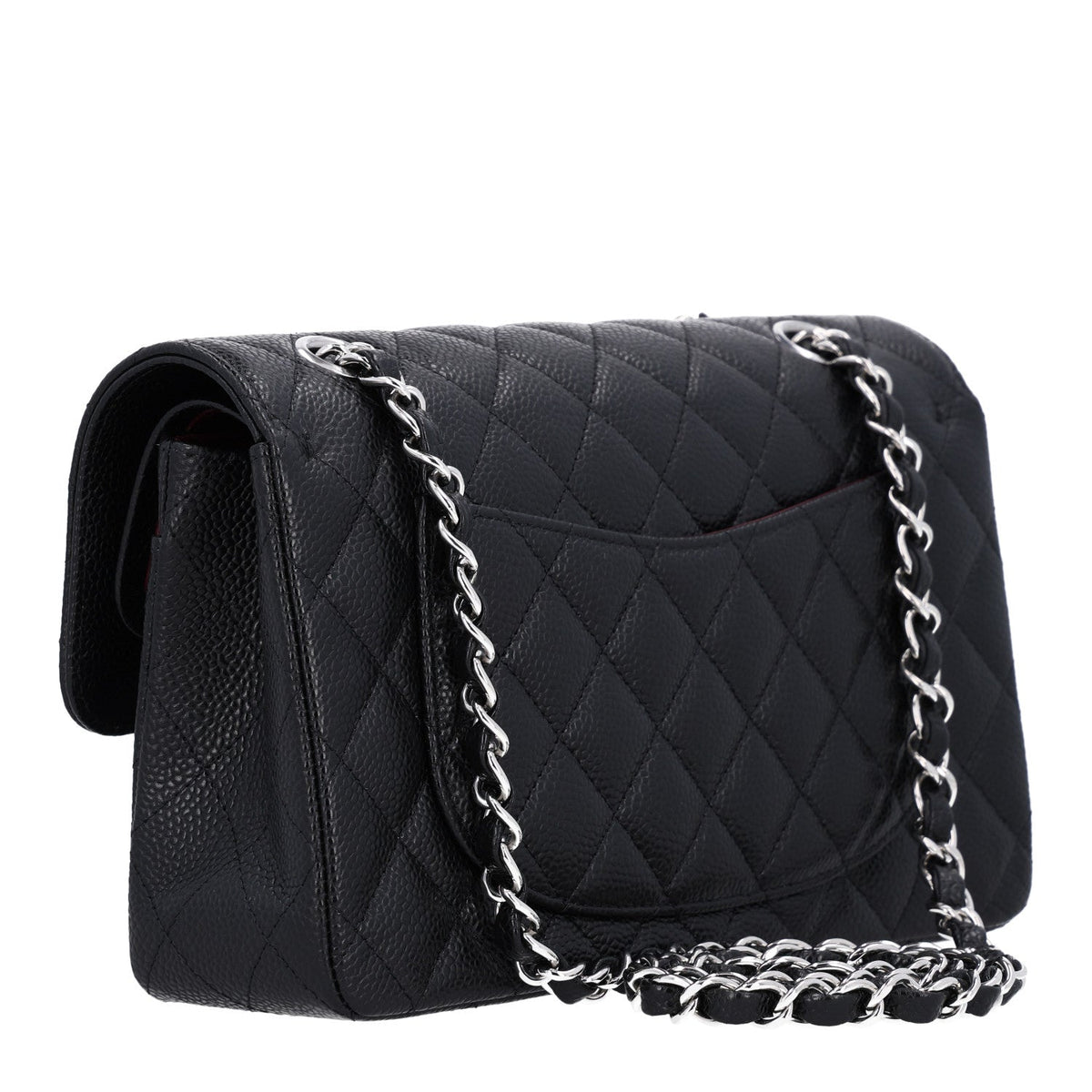Caviar Quilted Small Double Flap Black