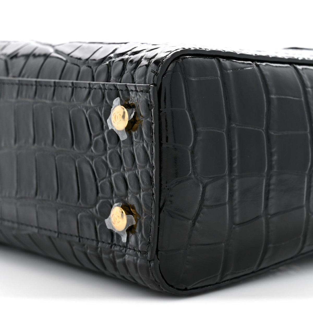 Calfskin Crocodile Embossed Small Archetype Black