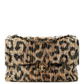 Tweed Mixed Fibers Leopard Print Souplissimo Maxi Flap Brown Black White