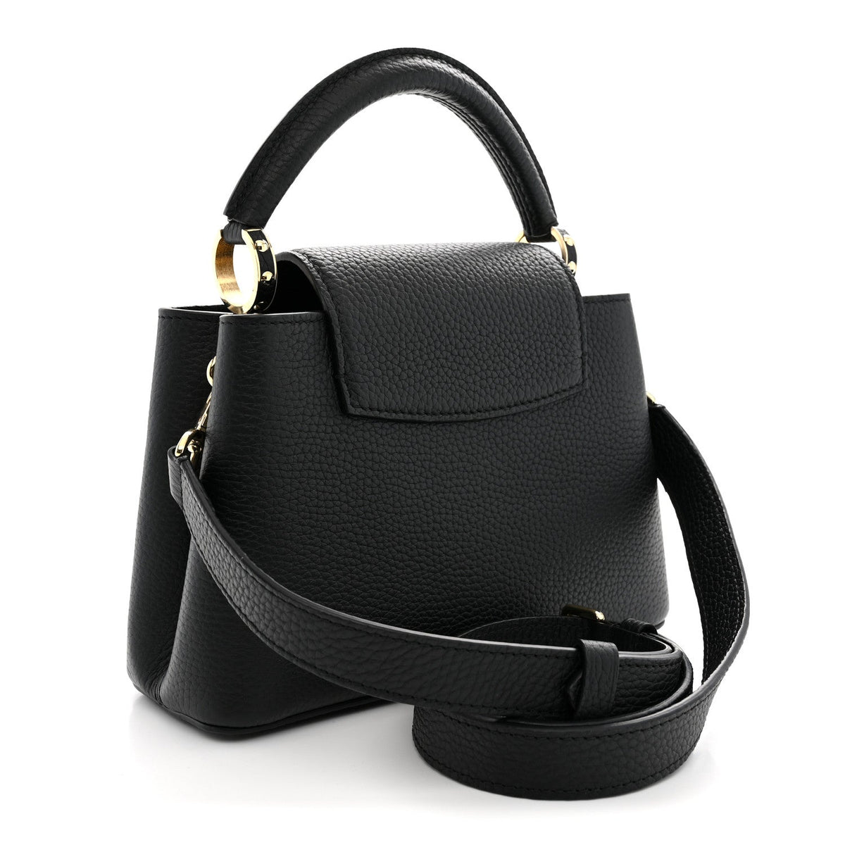 Taurillon Enamel Chain Capucines BB Black