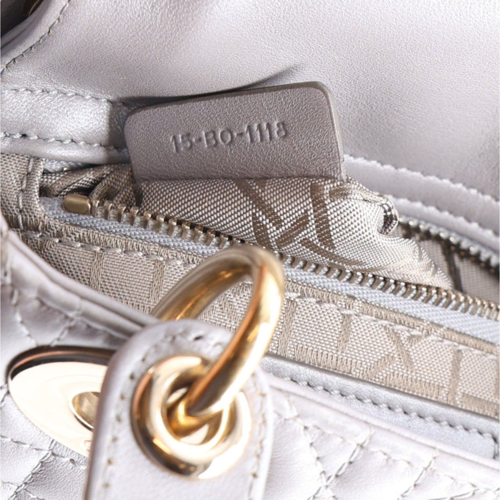 Lambskin Cannage Mini Lady Dior Grey