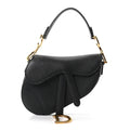 Grained Calfskin Mini Saddle Bag Black