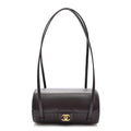 Shiny Caviar Preppy Coco Small Bowling Bag Black