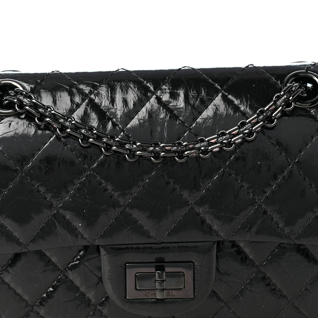 Aged Calfskin Quilted 2.55 Reissue 224 Flap So Black