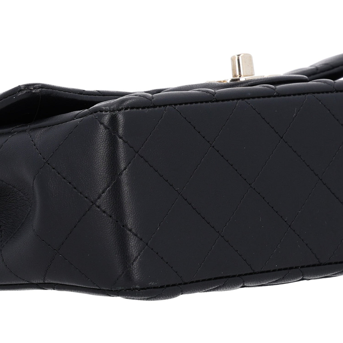 Lambskin Quilted Mini Coco Charms Rectangular Flap Black