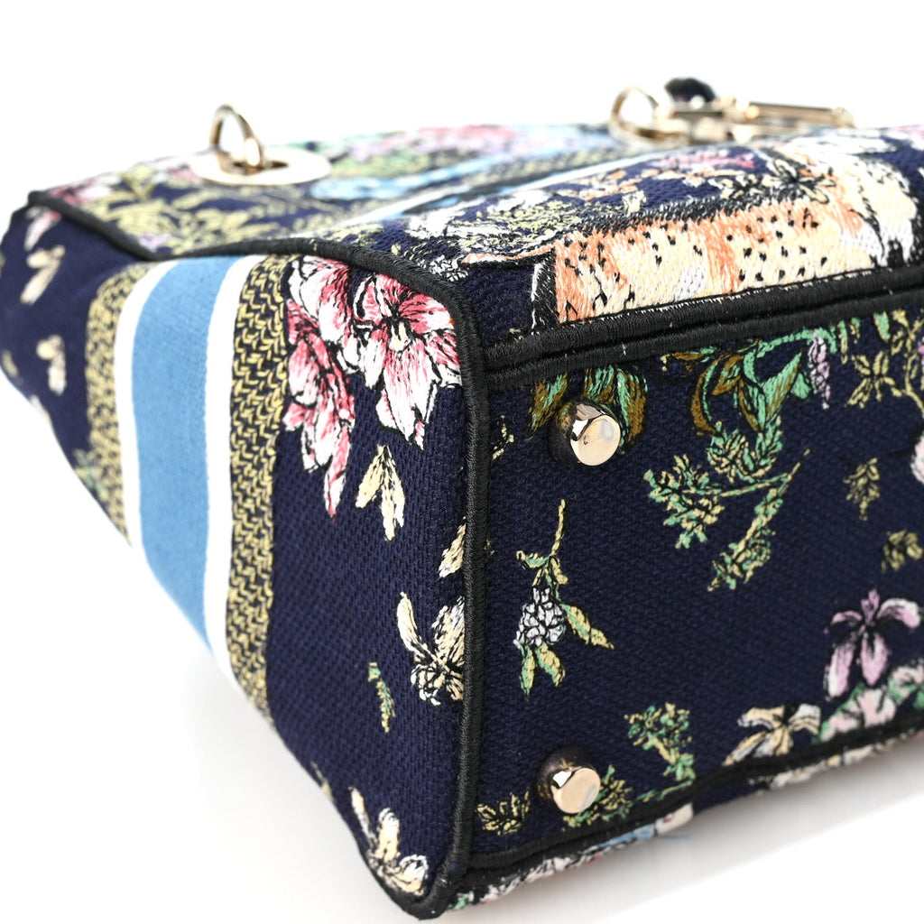 Canvas D-Constellation Embroidered Medium Lady D-Lite Bleu Multicolor